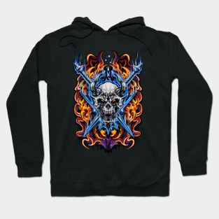 Steel and Fire Demon Skull Hoodie